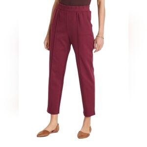 Womens A New DayMaroon High-Rise Regular Fit Tapered Ankle Knit Pants Size Small